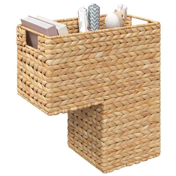 vidaXL Stair Basket Natural 38 x 20 x 40 cm Water hyacinth