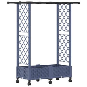 vidaXL Raised Bed with Trellis and Roof Grey 122.5 x 40 x 127 cm PP