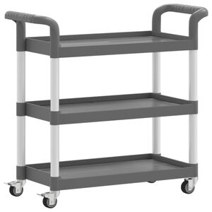 vidaXL 3-Tier Trolley Grey 77x34x72 cm Aluminium