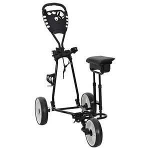 vidaXL Golf Trolley with Seat Black and White Iron Foldable