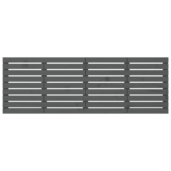 vidaXL Wall Headboard Grey 206x3x63 cm Solid Wood Pine