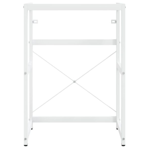 vidaXL Bathroom Washbasin Frame with Built-in Basin White Iron