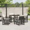 vidaXL Garden Dining Set 5 pcs Black Poly Rattan