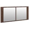 vidaXL LED Bathroom Mirror Cabinet Brown Oak 100x12x45 cm