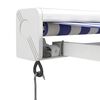 vidaXL Retractable Awning Blue and White 4.5x3 m Fabric and Aluminium