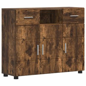 vidaXL Wooden Cabinet Smoked Oak Engineered Wood