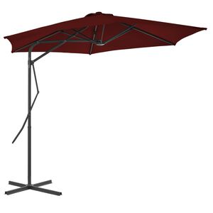 vidaXL Garden Parasol with Steel Pole Bordeaux Red 300x230 cm