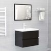 vidaXL Bathroom Furniture Set High Gloss Black Engineered Wood