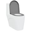 vidaXL Toilet Seat Grey 46.2 x 36 x 4.3 cm Duroplast