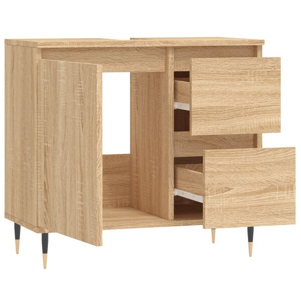 vidaXL Bathroom Cabinet Sonoma Oak 65x33x60 cm Engineered Wood