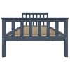 vidaXL Bed Frame without Mattress Grey Solid Pinewood 100x200 cm