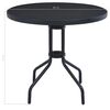 vidaXL Garden Table Black 80 cm Steel and Glass