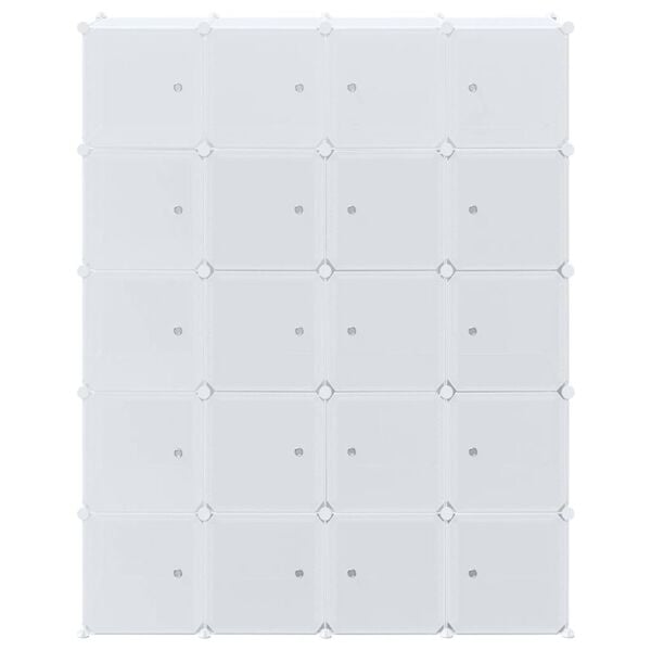 vidaXL Storage Cube Organiser with 20 Cubes and Hanging Rods PP