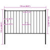 vidaXL Fence Panel Woerden with Posts Steel 1.7x1.25 m Black