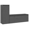 vidaXL 2 Piece TV Cabinet Set Grey Solid Wood Pine