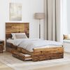 vidaXL Bed Frame with Headboard Old Wood 90 x 200 cm Engineered Wood