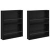 vidaXL Magazine Rack 2 pcs Black Oak 60 x 12 x 70 cm Engineered Wood