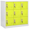 vidaXL Locker Cabinet Light Grey and Green 90x45x92.5 cm Steel