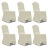 vidaXL Chair Cover | Set of 6 | Cream | Polyester: 90%, Elastane: 10%