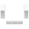 vidaXL 5 Piece TV Wall Units with LED White Engineered Wood