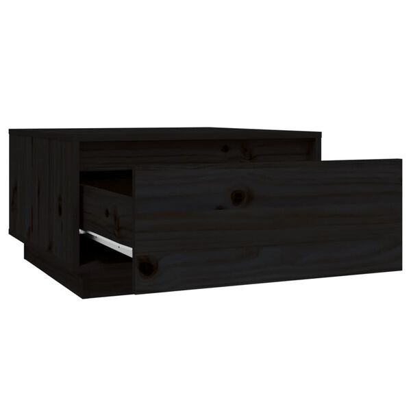vidaXL Coffee Table Black 55x56x32 cm Solid Wood Pine