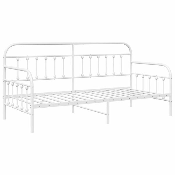 vidaXL Daybed Frame White 90 x 200 cm Powder-Coated Steel