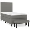 vidaXL Box Spring Bed with Mattress Dark Grey 90x200 cm Fabric