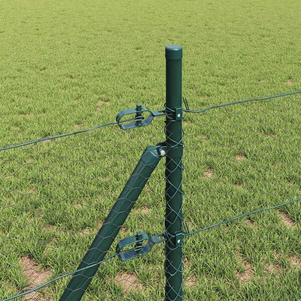 vidaXL Fence Post Grey 50 x 0.4 m (25 mm mesh) Steel and PVC