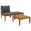 vidaXL 3 pcs Lounge Set Solid Acacia Wood Natural
