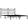 vidaXL Metal Bed Frame without Mattress with Headboard Black 160x200cm