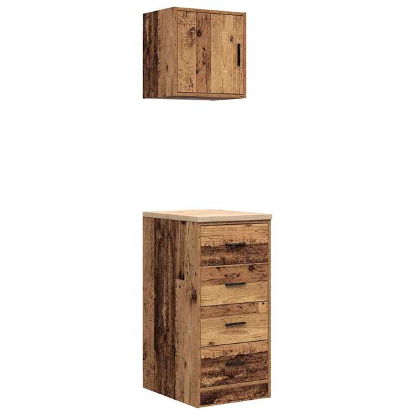 vidaXL Garage Cabinets 2 pcs Old Wood Engineered Wood