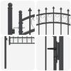 vidaXL Fence Gate with Spikes Grey 150 x 100 cm Powder-coated steel