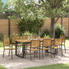 vidaXL Garden Dining Set 9 pcs Black Solid Acacia Wood