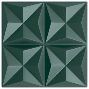 vidaXL Wall Panels 12 pcs Green 50x50 cm XPS 3 m&sup2; Origami