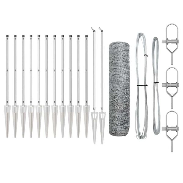 vidaXL Fence Post Silver 10 x 1 m (36 mm mesh) Steel