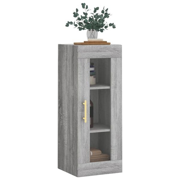 vidaXL Wall Mounted Cabinet Grey Sonoma 34.5x34x90 cm