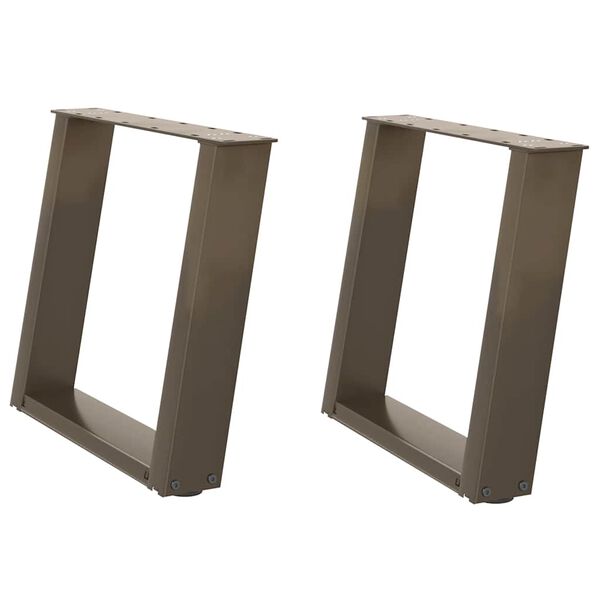 vidaXL Coffee Table Legs U-Shaped 2 pcs Natural Steel 50x(42-43) cm Steel