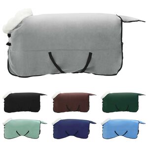 vidaXL Horse Blanket Full Light Grey and Pink 155 cm Polar fleece