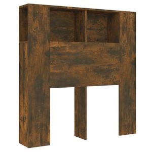 vidaXL Headboard Cabinet Smoked Oak 100x18.5x102.5 cm