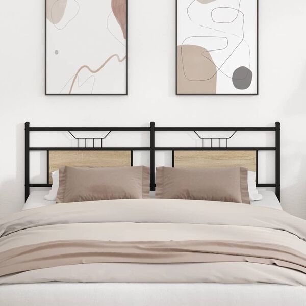 vidaXL Replace Headboard Sonoma Oak 180 cm Engineered Wood and Steel