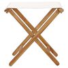 vidaXL Folding Chairs 2 pcs Solid Teak Wood and Fabric Cream White