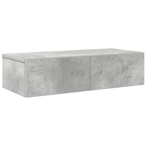 vidaXL Wall Shelf with Drawers Concrete Grey 60x26.5x15 cm