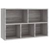 vidaXL Book Cabinet/Sideboard Grey Sonoma 50x25x80 cm Engineered Wood