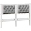 vidaXL Headboard Other White and light grey 135 cm Solid pine wood