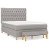 vidaXL Box Spring Bed with Mattress Light Grey 140x190 cm Fabric