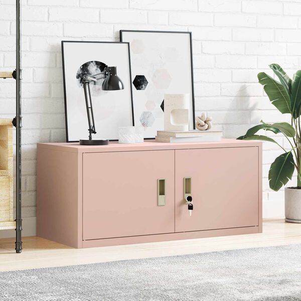 vidaXL Storage Cabinet Pink 90 x 40 x 40 cm Cold-Rolled Steel