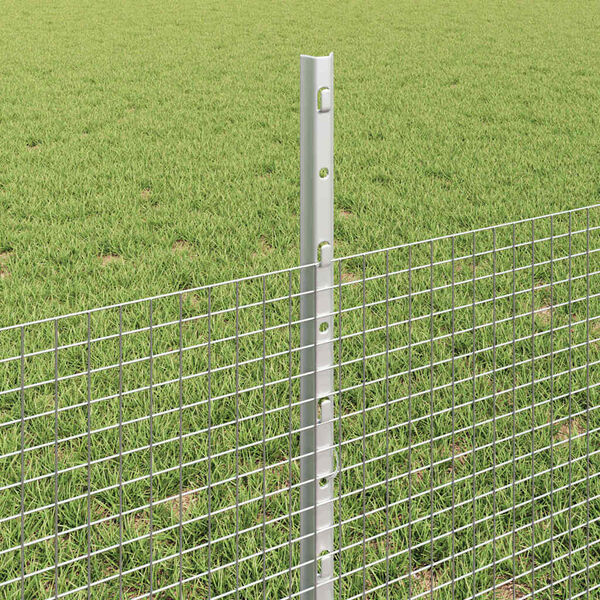 vidaXL Fence with Post Silver 0.5 x 100 m Steel