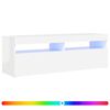vidaXL TV Cabinet with LED Lights High Gloss White 120x35x40 cm