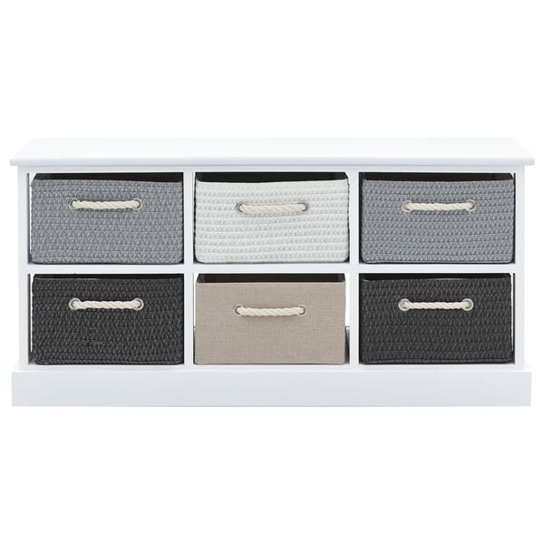vidaXL Storage Bench 6 Drawers Wood