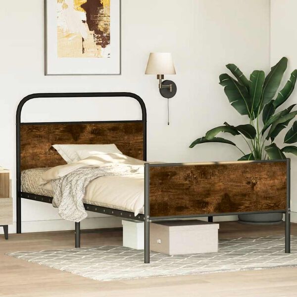 vidaXL Bed Frame without Mattress 100x190 cm Sonoma Oak Engineered Wood